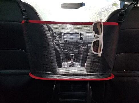 Car Net Pocket Handbag Holder, Driver Storage Netting Pouch, Car Net Pocket for Purses and Bags Front Seat, Handbag Holder for Car, Handbag Holder Attaches to Headrest (Black) in Kuwait