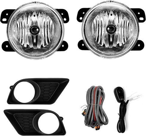 مجموعة مصابيح الضباب لسيارة دودج تشارجر 2011 2012 2013 2014، زوج من مصابيح الضباب مع مصابيح الهالوجين والمبيت - عدسات شفافة in Kuwait
