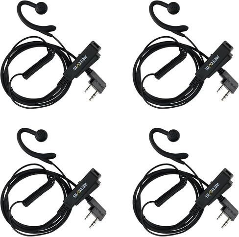 Retevis 2 Pin Walkie-Talkie Earpiece, Big PTT RT22 RT68 H-777S RT22S RB68, Compatible with Baofeng BF-888S Arcshell pxton Walkie Talkie, G-Type Walkie Talkie Earpiece with Mic(4 Pack) in Saudi Arabia