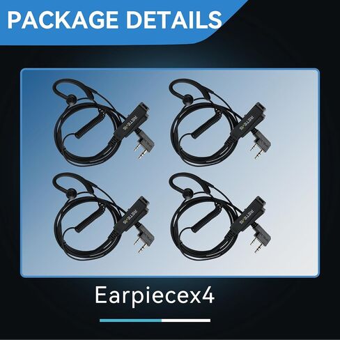 Retevis 2 Pin Walkie-Talkie Earpiece, Big PTT RT22 RT68 H-777S RT22S RB68, Compatible with Baofeng BF-888S Arcshell pxton Walkie Talkie, G-Type Walkie Talkie Earpiece with Mic(4 Pack) in Saudi Arabia