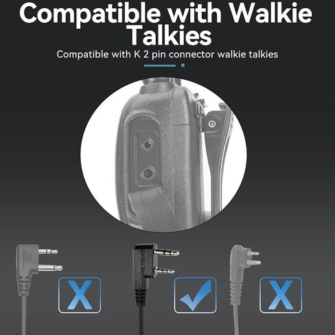 Retevis 2 Pin Walkie-Talkie Earpiece, Big PTT RT22 RT68 H-777S RT22S RB68, Compatible with Baofeng BF-888S Arcshell pxton Walkie Talkie, G-Type Walkie Talkie Earpiece with Mic(4 Pack) in Saudi Arabia