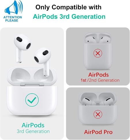 AirPods 3 Case Cover, KOUJAON Soft Silicone Skin Case for AirPods 3rd Generation with Bracelet Keychain Cute Apple Airpod 3 Cover for Women Girls (Hot Pink) in Saudi Arabia