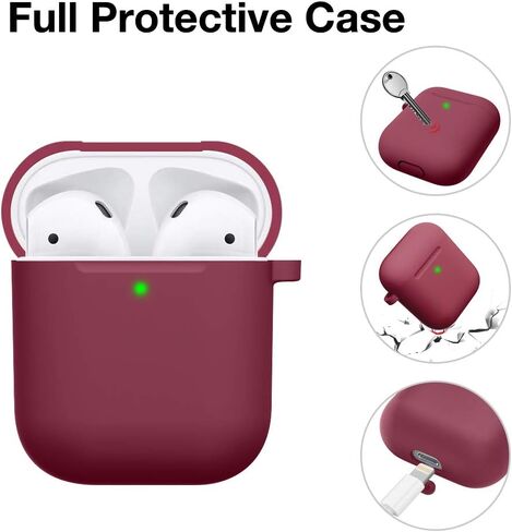 Compatible with AirPods Case Soft Silicone Protective Case Cover Cute for AirPods 2 &1 for Women with Keychain Front LED Visible Leopard Cheetah in Saudi Arabia