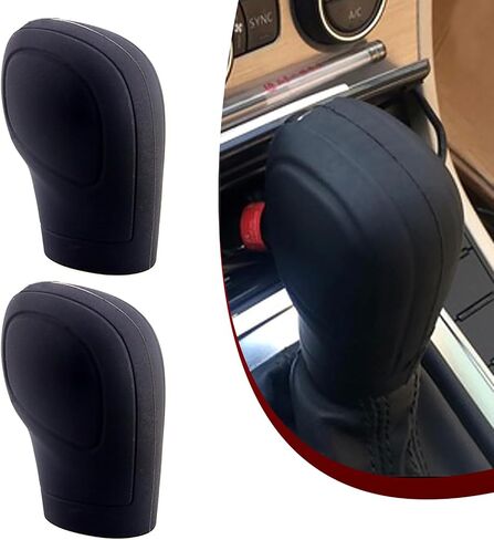 2 PCS Car Silicone Gear Shift Protector, Anti-Slip Flexible Protective Cover for Shift Knob, Waterproof Easy-Grip Shifter Cover, Universal Automatic Transmission Interior Accessories (Black) in Saudi Arabia