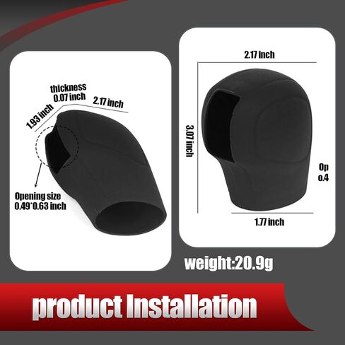 2 PCS Car Silicone Gear Shift Protector, Anti-Slip Flexible Protective Cover for Shift Knob, Waterproof Easy-Grip Shifter Cover, Universal Automatic Transmission Interior Accessories (Black) in Saudi Arabia