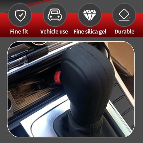2 PCS Car Silicone Gear Shift Protector, Anti-Slip Flexible Protective Cover for Shift Knob, Waterproof Easy-Grip Shifter Cover, Universal Automatic Transmission Interior Accessories (Black) in Saudi Arabia
