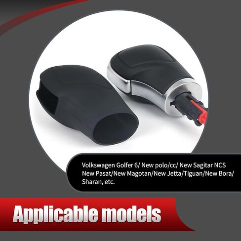 2 PCS Car Silicone Gear Shift Protector, Anti-Slip Flexible Protective Cover for Shift Knob, Waterproof Easy-Grip Shifter Cover, Universal Automatic Transmission Interior Accessories (Black) in Saudi Arabia