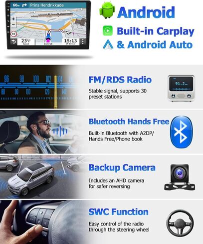 2+64GB Android 13 Car Stereo for GMC Yukon Chevrolet Chevy Tahoe Suburban 2007-2012 with Wireless Apple Carplay Android Auto, 9'' Touchscreen with GPS Mirror Link Bluetooth WiFi Backup Camera Mic in Saudi Arabia