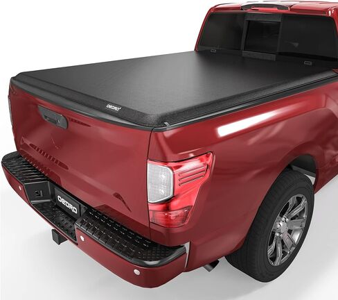 غطاء تونيو لسرير الشاحنة الناعم القابل للطي من oEdRo متوافق مع 2017-2024 Nissan Titan w/o Titan Box، سرير Fleetside 5.5 قدم مع نظام Utili-Track in Saudi Arabia
