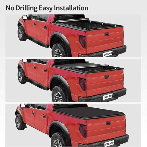 غطاء تونيو لسرير الشاحنة الناعم القابل للطي من oEdRo متوافق مع 2017-2024 Nissan Titan w/o Titan Box، سرير Fleetside 5.5 قدم مع نظام Utili-Track in Saudi Arabia