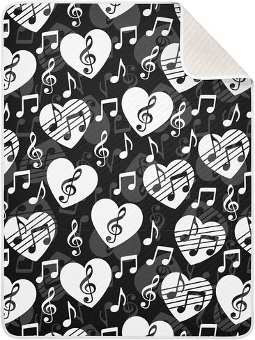 بطانيات الأطفال من Love Music Notes، بطانية ناعمة دافئة لعربة الأطفال للأطفال حديثي الولادة والبنات والأولاد، 30 × 40 بوصة in Kuwait
