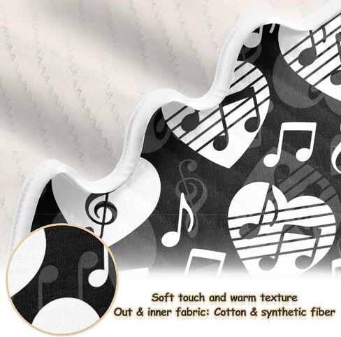 بطانيات الأطفال من Love Music Notes، بطانية ناعمة دافئة لعربة الأطفال للأطفال حديثي الولادة والبنات والأولاد، 30 × 40 بوصة in Kuwait