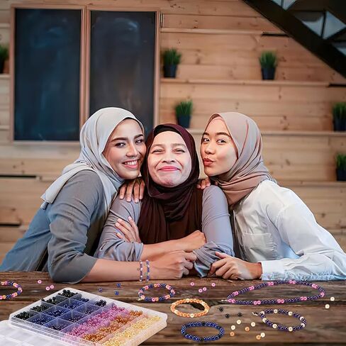 MARFOREVER 1200 قطعة من خرزات رمضان زينة اللؤلؤ لصنع المجوهرات 6 مم خرز دائري صغير حشو اللؤلؤ لعيد مبارك طقم صناعة الأساور DIY قلادة وأقراط مجموعة الحرف اليدوية in Kuwait