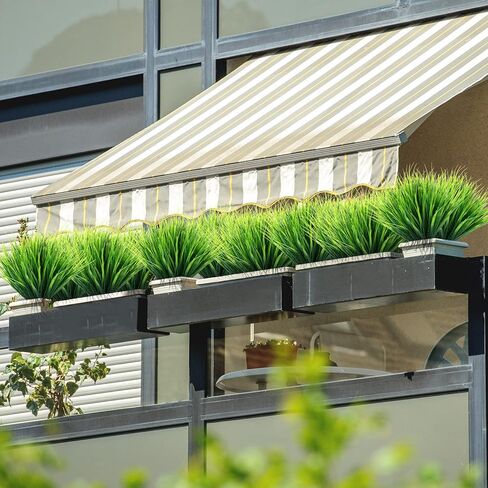 Ysleen 30 Bundles Artificial Outdoor Plants UV Resistant Fake Grasses No Fade Faux Plastic Wheat Grass Greenery Shrubs Garden Porch Window Box Decorating Craft in Kuwait