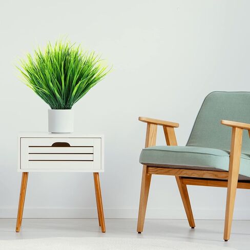 Ysleen 30 Bundles Artificial Outdoor Plants UV Resistant Fake Grasses No Fade Faux Plastic Wheat Grass Greenery Shrubs Garden Porch Window Box Decorating Craft in Kuwait