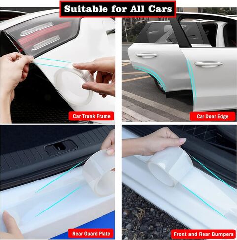 Car Door Edge Guards Clear Door sill Protector,Scratch Protector Anti-Collision Protection Film for Front and Rear Bumper Car Door Scuff Strip Fits for Most Car(2In x 16Ft,Transparent) in Kuwait