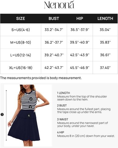 NENONA Womens Sleeveless Crew Neck Stripe Pleated Mini Dress Summer A Line Knit Tank Short Dresses in Saudi Arabia