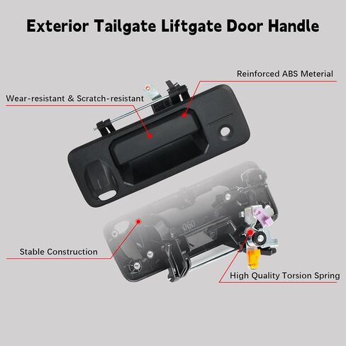 مقبض باب الباب الخلفي الخارجي من FAERSI مع بدائل فتحة المفتاح لسيارة Toyota Tundra 2014-2021 و2016-2021 Toyota Tacoma، يستبدل 69090-0C090 in Saudi Arabia