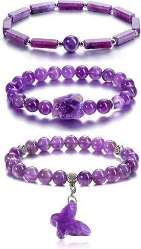 حزمة Top Plaza - عنصران: طقم قلادة وسوار من الجمشت الكريستالي العلاجي in Kuwait