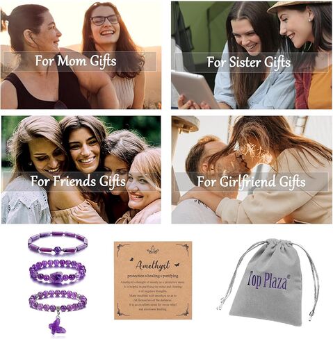 حزمة Top Plaza - عنصران: طقم قلادة وسوار من الجمشت الكريستالي العلاجي in Kuwait