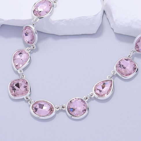 Rhinestone Gemstone Necklace Earrings Jewelry Set for Women Gifts for Wife Mom Bride Bridesmaid Friend Sister in Saudi Arabia