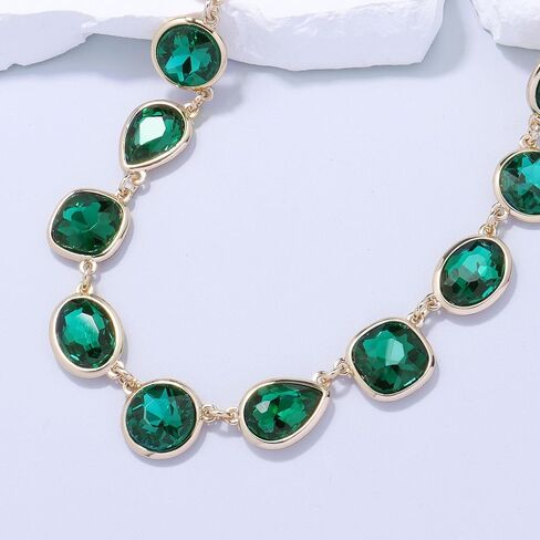 Rhinestone Gemstone Necklace Earrings Jewelry Set for Women Gifts for Wife Mom Bride Bridesmaid Friend Sister in Saudi Arabia
