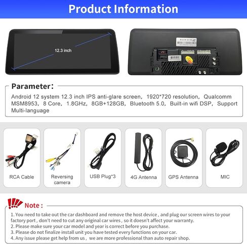 Road Top 12.3" Android 12 Car Stereo Touchscreen for Toyota RAV4 2020-2022 Year(Not fit for Original car with Amplifier!!!, Support Wireless Carplay, Android Auto in Saudi Arabia