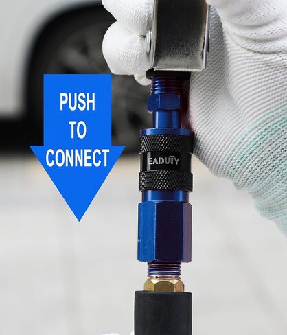 خرطوم هواء هجين 3/8 بوصة. × 3 أقدام، خرطوم ضاغط هواء خفيف الوزن ومرن ومتين مع قارنة توصيل سريعة عالمية من الألومنيوم ومقبس صناعي، رمادي in Kuwait