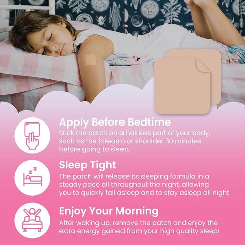 60 Sleep Patches for Kids Extra Strength - Fast Acting, 100% Natural Ingredients, Skin-Friendly & Easy to Apply Sleep Stickers for Girls in Saudi Arabia