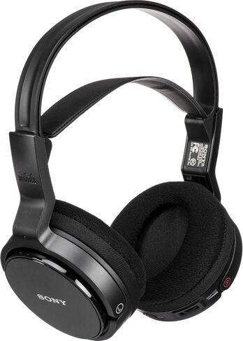 سوني MDR-RF912RK نظام سماعات رأس ستيريو لاسلكية بتردد الراديو مع مشغلات 40 مم، تقليل الضوضاء ونطاق لاسلكي طويل، أسود (عبوة غير للبيع بالتجزئة) in Saudi Arabia