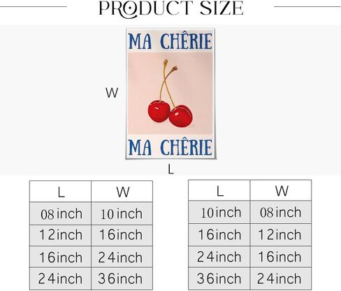 Trendy Cherry Poster Retro Wall Art 70s Poster Retro Preppy Room Decor Posters Aesthetic for Girly Bedroom Living Room Trendy Print Wall Art12x16inch Unframed in Saudi Arabia