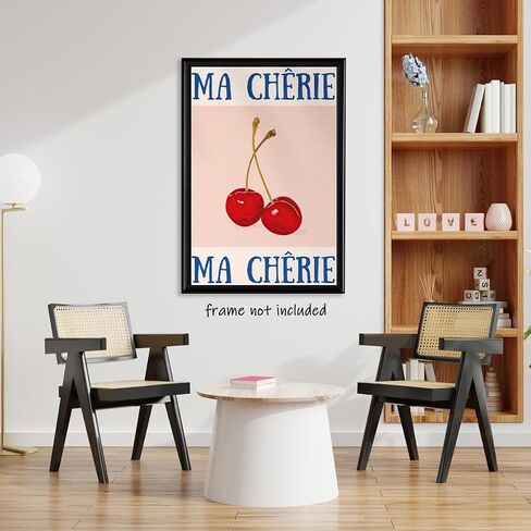 Trendy Cherry Poster Retro Wall Art 70s Poster Retro Preppy Room Decor Posters Aesthetic for Girly Bedroom Living Room Trendy Print Wall Art12x16inch Unframed in Saudi Arabia