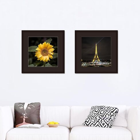 14x14 Picture Frame Black Solid Wood for Black Mat 10x10 Wall Mounting Square Poster Frames in Saudi Arabia