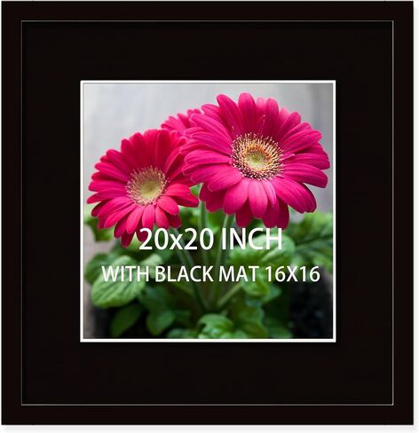 14x14 Picture Frame Black Solid Wood for Black Mat 10x10 Wall Mounting Square Poster Frames in Saudi Arabia