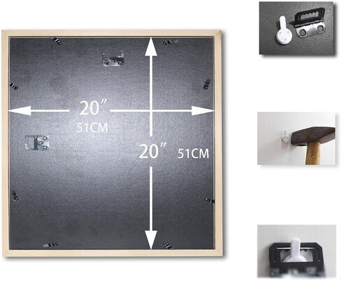 14x14 Picture Frame Black Solid Wood for Black Mat 10x10 Wall Mounting Square Poster Frames in Saudi Arabia