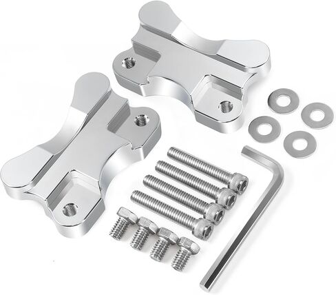 Front Fender Risers 33mm Adapter Relocator Spacer Kit Lift Fender Bracket Mount 21" Wheel Chrome Fender to Fork Fit for 1986-2017 Harley Softail FL Models Fat Boy Deluxe Heritage Classic Slim in Kuwait