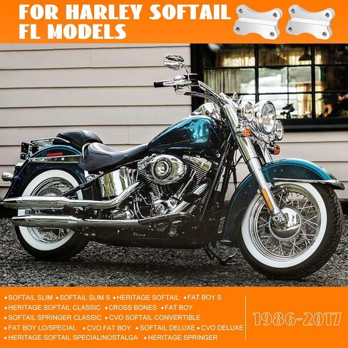Front Fender Risers 33mm Adapter Relocator Spacer Kit Lift Fender Bracket Mount 21" Wheel Chrome Fender to Fork Fit for 1986-2017 Harley Softail FL Models Fat Boy Deluxe Heritage Classic Slim in Kuwait