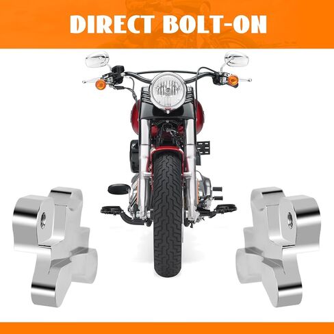 Front Fender Risers 33mm Adapter Relocator Spacer Kit Lift Fender Bracket Mount 21" Wheel Chrome Fender to Fork Fit for 1986-2017 Harley Softail FL Models Fat Boy Deluxe Heritage Classic Slim in Kuwait