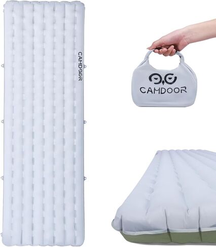 Camping Sleeping Pad, 1.3LB Ultralight Self Inflating Sleeping Pad, Patchworkable Insulated Sleeping Mat with 6.8 R-Value Insulated Camping Mat for Camping, Hiking, Travel, with inflatable bag in Saudi Arabia