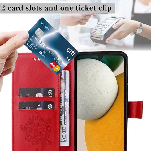 for Galaxy A15 5G Phone Case Wallet,Women Flip Folio Cover with Credit Card Holders Embossed Tree Cat Flower PU Leather Kickstand Wrist Strap Purse Pocket Case for Samsung Galaxy A15 5G Black in Saudi Arabia