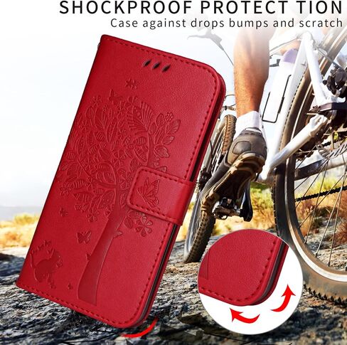 for Galaxy A15 5G Phone Case Wallet,Women Flip Folio Cover with Credit Card Holders Embossed Tree Cat Flower PU Leather Kickstand Wrist Strap Purse Pocket Case for Samsung Galaxy A15 5G Black in Saudi Arabia