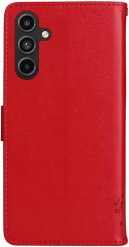 for Galaxy A15 5G Phone Case Wallet,Women Flip Folio Cover with Credit Card Holders Embossed Tree Cat Flower PU Leather Kickstand Wrist Strap Purse Pocket Case for Samsung Galaxy A15 5G Black in Saudi Arabia