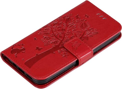for Galaxy A15 5G Phone Case Wallet,Women Flip Folio Cover with Credit Card Holders Embossed Tree Cat Flower PU Leather Kickstand Wrist Strap Purse Pocket Case for Samsung Galaxy A15 5G Black in Saudi Arabia