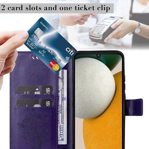 for Galaxy A15 5G Phone Case Wallet,Women Flip Folio Cover with Credit Card Holders Embossed Tree Cat Flower PU Leather Kickstand Wrist Strap Purse Pocket Case for Samsung Galaxy A15 5G Black in Saudi Arabia