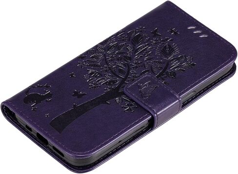 for Galaxy A15 5G Phone Case Wallet,Women Flip Folio Cover with Credit Card Holders Embossed Tree Cat Flower PU Leather Kickstand Wrist Strap Purse Pocket Case for Samsung Galaxy A15 5G Black in Saudi Arabia