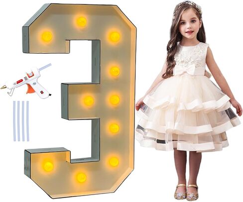 LANGXUN 40 بوصة أبيض كبير أدى تضيء رقم 2 لديكور حفلة عيد الميلاد الحادي والعشرين الثاني، مع مسدس الغراء الساخن، أرقام بالون سرادق 2 لحفل زفاف التخرج استحمام الطفل صورة خلفية الديكور in Kuwait
