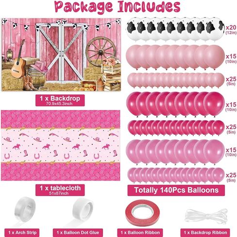 142 قطعة من ديكورات حفلات رعاة البقر الغربية، 140 قطعة من بالونات رعاة البقر، قطعة واحدة من خلفية رعاة البقر، قطعة واحدة من مفرش طاولة رعاة البقر للموضوع الغربي وحفلات أعياد الميلاد وحفلات استقبال المولود الجديد in Kuwait