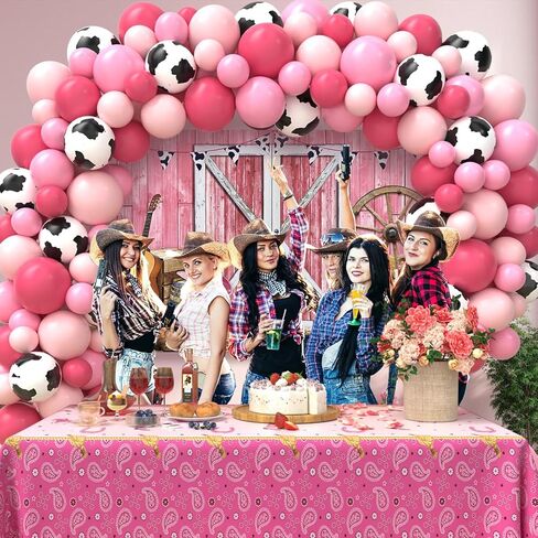 142 قطعة من ديكورات حفلات رعاة البقر الغربية، 140 قطعة من بالونات رعاة البقر، قطعة واحدة من خلفية رعاة البقر، قطعة واحدة من مفرش طاولة رعاة البقر للموضوع الغربي وحفلات أعياد الميلاد وحفلات استقبال المولود الجديد in Kuwait