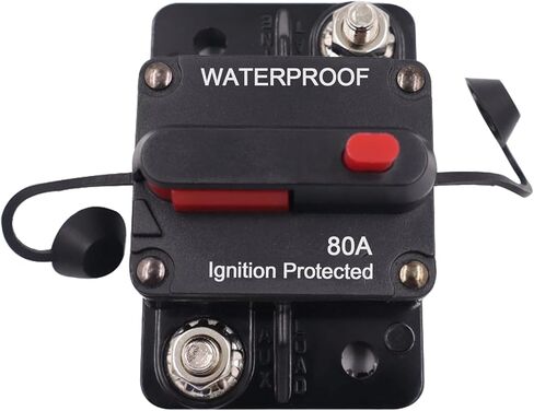قاطع دائرة مع إعادة تعيين يدوي تيار مستمر 12 فولت - 48 فولت مقاوم للماء لحماية الطاقة اليدوية للسيارة والبحرية ومحركات التصيد والمركبات ATV والمقطورة والمركبات وصوت ستيريو (70 أمبير) in Kuwait