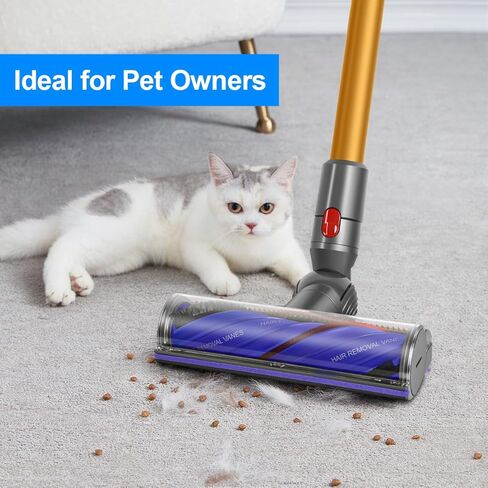 رأس منظف بمحرك لفك التشابك من FUNTECK للمكانس الكهربائية اللاسلكية Dyson V8 V10 V11 V15، جيد للأرضيات الصلبة الناعمة والسجاد in Kuwait